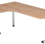 HAMMERBACHER VOS82/N/S höhenverstellbarer Schreibtisch 65 - 85 cm nussbaum / silber