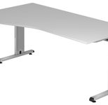 HAMMERBACHER VOS18/5/S höhenverstellbarer Schreibtisch 65 - 85 cm lichtgrau / silber
