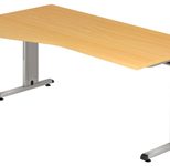 HAMMERBACHER VOS18/6/S höhenverstellbarer Schreibtisch 65 - 85 cm buche / silber