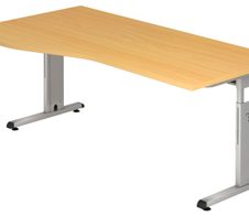 HAMMERBACHER VOS18/6/S höhenverstellbarer Schreibtisch 65 - 85 cm buche / silber