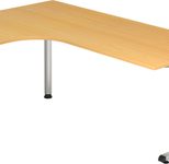 HAMMERBACHER VOS82/6/S höhenverstellbarer Schreibtisch 65 - 85 cm buche / silber