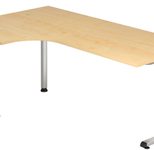 HAMMERBACHER VOS82/3/S höhenverstellbarer Schreibtisch 65 - 85 cm ahorn / silber