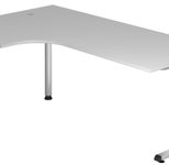 HAMMERBACHER VOS82/5/S höhenverstellbarer Schreibtisch 65 - 85 cm lichtgrau / silber