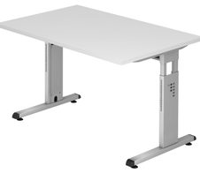 HAMMERBACHER höhenverstellbarer Schreibtisch VOS12/W/S weiß