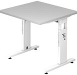 HAMMERBACHER höhenverstellbarer Schreibtisch VOS08/5/W lichtgrau