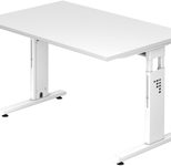 HAMMERBACHER höhenverstellbarer Schreibtisch VOS12/W/W weiß