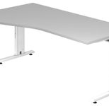 HAMMERBACHER VOS18/5/W höhenverstellbarer Schreibtisch 65 - 85 cm lichtgrau / weiß