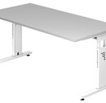 HAMMERBACHER höhenverstellbarer Schreibtisch VOS16/5/W lichtgrau
