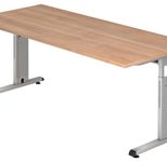 HAMMERBACHER höhenverstellbarer Schreibtisch VOS19/N/S nussbaum