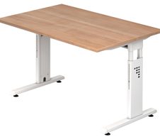 HAMMERBACHER höhenverstellbarer Schreibtisch VOS12/N/W nussbaum