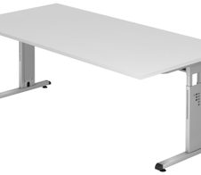 HAMMERBACHER höhenverstellbarer Schreibtisch VOS2E/W/S weiß