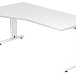 HAMMERBACHER VOS18/W/W höhenverstellbarer Schreibtisch 65 - 85 cm weiß / weiß