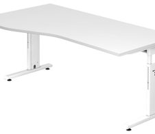 HAMMERBACHER VOS18/W/W höhenverstellbarer Schreibtisch 65 - 85 cm weiß / weiß