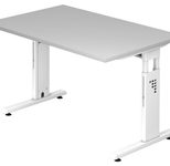 HAMMERBACHER höhenverstellbarer Schreibtisch VOS12/5/W lichtgrau