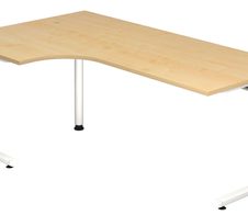 HAMMERBACHER VOS82/3/W höhenverstellbarer Schreibtisch 65 - 85 cm ahorn / weiß