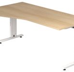 HAMMERBACHER VOS18/E/W höhenverstellbarer Schreibtisch 65 - 85 cm eiche / weiß