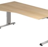 HAMMERBACHER VOS18/E/S höhenverstellbarer Schreibtisch 65 - 85 cm eiche / silber