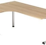 HAMMERBACHER VOS82/E/S höhenverstellbarer Schreibtisch 65 - 85 cm eiche / silber