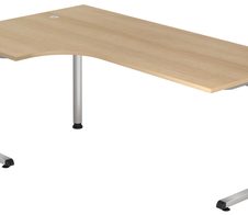 HAMMERBACHER VOS82/E/S höhenverstellbarer Schreibtisch 65 - 85 cm eiche / silber