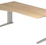 HAMMERBACHER VUS18/E/S höhenverstellbarer Schreibtisch 68 - 86 cm eiche / silber