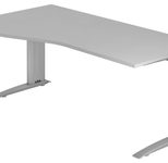 HAMMERBACHER VUS18/5/S höhenverstellbarer Schreibtisch 68 - 86 cm lichtgrau / silber