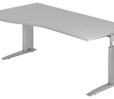 HAMMERBACHER VUS18/5/S höhenverstellbarer Schreibtisch 68 - 86 cm lichtgrau / silber