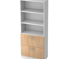 HAMMERBACHER Regalschrank 7300 NU, V7300/W/E/NU weiß, eiche