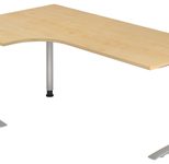 HAMMERBACHER VUS82/3/S höhenverstellbarer Schreibtisch 68 - 86 cm ahorn / silber