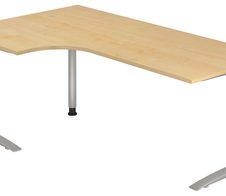 HAMMERBACHER VUS82/3/S höhenverstellbarer Schreibtisch 68 - 86 cm ahorn / silber