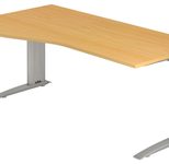 HAMMERBACHER VUS18/6/S höhenverstellbarer Schreibtisch 68 - 86 cm buche / silber