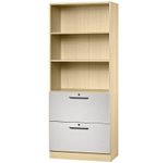 HAMMERBACHER Regalschrank 7300 RE, V7300/3/S/RE ahorn, silber