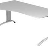 HAMMERBACHER VFS18/5/S höhenverstellbarer Schreibtisch 65 - 85 cm lichtgrau / silber