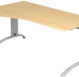 HAMMERBACHER VFS18/3/S höhenverstellbarer Schreibtisch 65 - 85 cm ahorn / silber