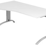 HAMMERBACHER VFS18/W/S höhenverstellbarer Schreibtisch 65 - 85 cm weiß / silber