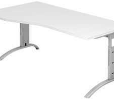 HAMMERBACHER VFS18/W/S höhenverstellbarer Schreibtisch 65 - 85 cm weiß / silber