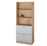 HAMMERBACHER Regalschrank 7300 RE, V7300/N/S/RE nussbaum, silber