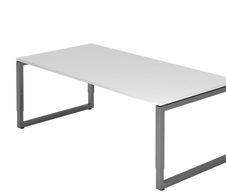 HAMMERBACHER höhenverstellbarer Schreibtisch VRS2E/W/G weiß