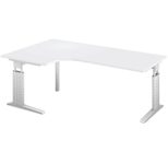 HAMMERBACHER VUS82/5/S höhenverstellbarer Schreibtisch 68 - 86 cm lichtgrau / silber