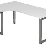 HAMMERBACHER VRS82/W/G höhenverstellbarer Schreibtisch 65 - 85 cm weiß / anthrazit