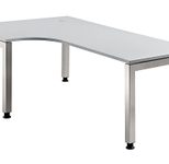 HAMMERBACHER VJS82/5/S höhenverstellbarer Schreibtisch 68 - 76 cm lichtgrau / silber