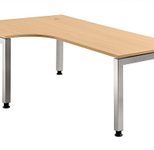 HAMMERBACHER VJS82/6/S höhenverstellbarer Schreibtisch 68 - 76 cm buche / silber