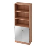 HAMMERBACHER Regalschrank V6770, V6770/N/S/SG nussbaum, silber