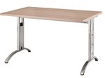 HAMMERBACHER VFS12/N/S höhenverstellbarer Schreibtisch 65 - 85 cm nussbaum / silber