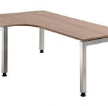 HAMMERBACHER VJS82/N/S höhenverstellbarer Schreibtisch 68 - 76 cm nussbaum / silber