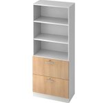 HAMMERBACHER Regalschrank 7300 RE, V7300/W/E/RE eiche, weiß