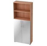 HAMMERBACHER Regalschrank 4770, V4770/N/S/BM nussbaum, silber