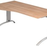 HAMMERBACHER VFS18/N/S höhenverstellbarer Schreibtisch 65 - 85 cm nussbaum / silber