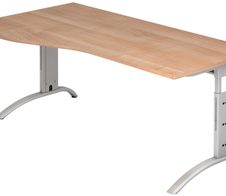 HAMMERBACHER VFS18/N/S höhenverstellbarer Schreibtisch 65 - 85 cm nussbaum / silber