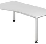 HAMMERBACHER VQS18/W/S höhenverstellbarer Schreibtisch 68,5 - 81 cm weiß / silber