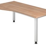 HAMMERBACHER VQS18/N/S höhenverstellbarer Schreibtisch 68,5 - 81 cm nussbaum / silber